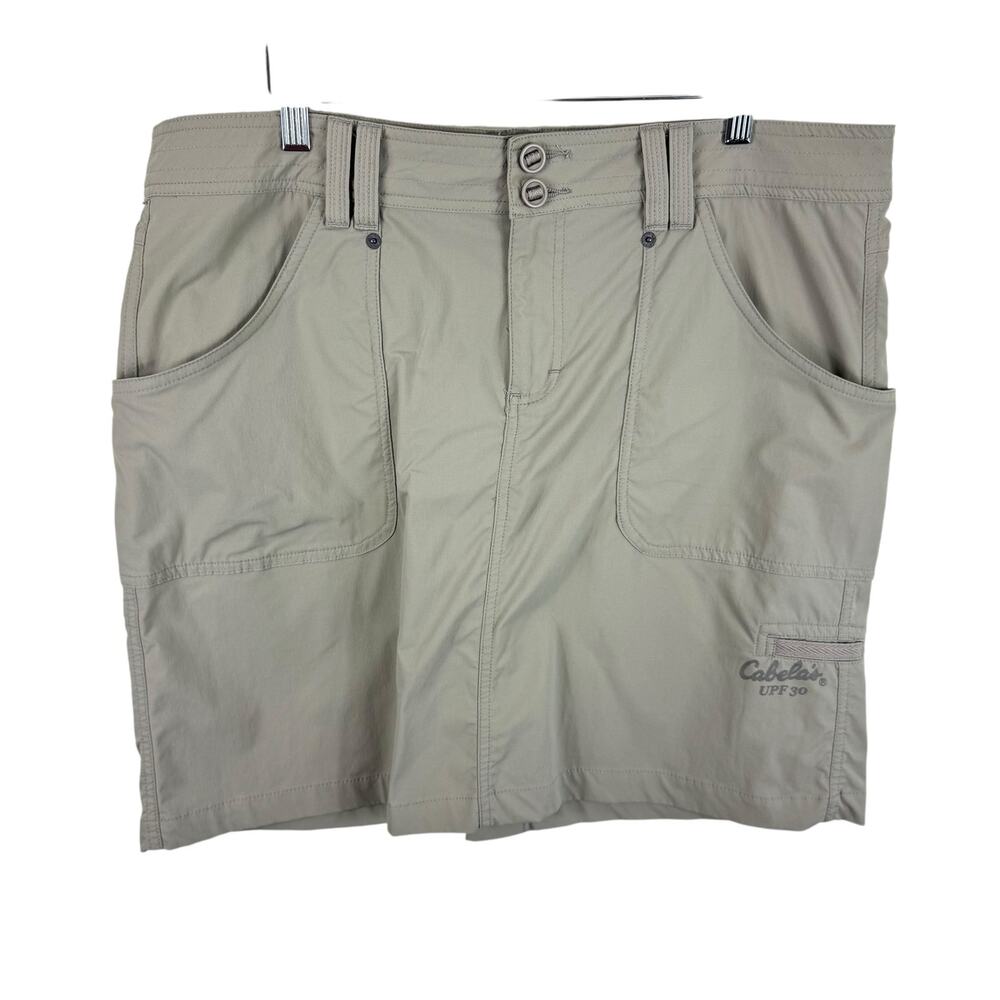 Cabela's Nylon Tan Straight Lightweight‎ Athletic Outdoors Hiking Skirt Size 16